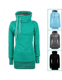 Hoodies & Sweatshirts New Women Lady Top Hoodie Long Sleeve Drawstring Pocket Solid Color For Autumn Winter MV66 - Green - 4C...