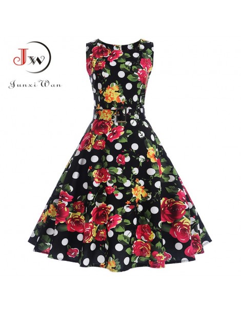 Dresses Vestidos Vintage Dress Summer Floral Print Sleeveless Party Dresses 50s 60s Elegant Rockabilly Sexy Pin Up Dress with...