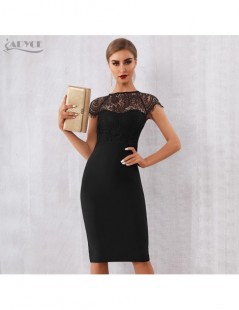 Dresses 2019 New Summer Women Bandage Dress Vestidos Sexy White Black Lace Short Sleeve Hollow Out Club Dress Evening Party D...