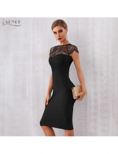 Dresses 2019 New Summer Women Bandage Dress Vestidos Sexy White Black Lace Short Sleeve Hollow Out Club Dress Evening Party D...