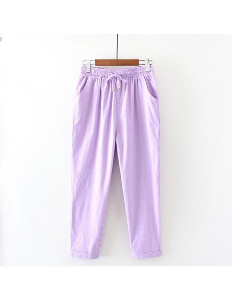 Pants & Capris Plus Size 4XL Spring Summer Straight Pants Women Cotton Linen Lace Up Pants Sweatpants Thin Casual Trousers Wo...