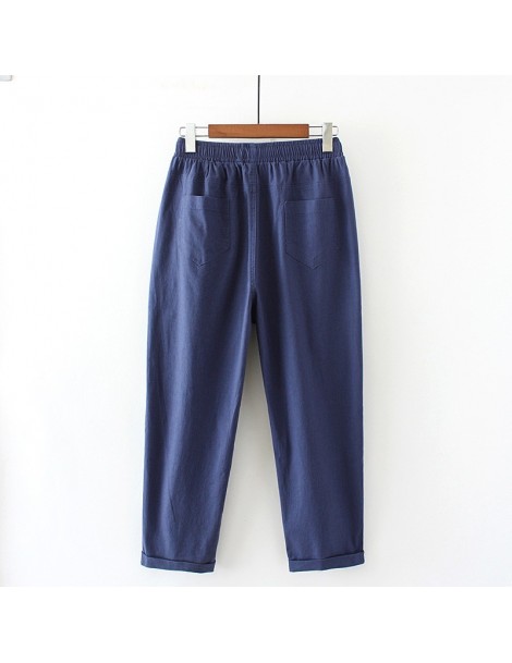 Pants & Capris Plus Size 4XL Spring Summer Straight Pants Women Cotton Linen Lace Up Pants Sweatpants Thin Casual Trousers Wo...