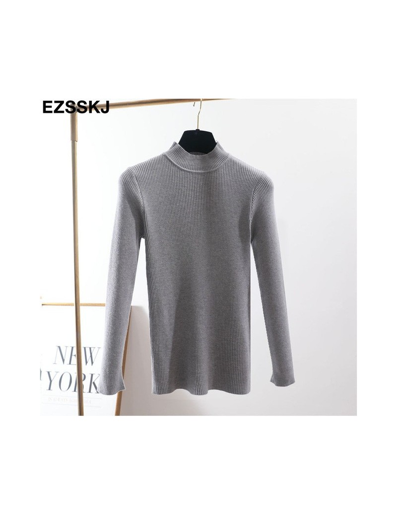 Pullovers 2019 Knitted Women high neck Sweater Pullovers Turtleneck Autumn Winter Basic Women Sweaters Slim Fit Black - Gray ...