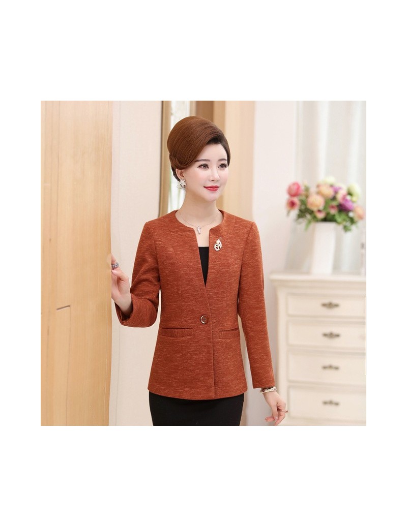 Blazers 2018 Spring Autumn New Middle-Aged Women Jacket Coat Fashion Women Suits & Blazers Slim High Quality Blazer T14 - car...