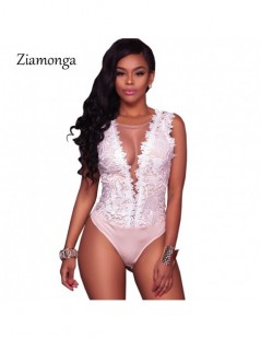 Bodysuits Fashion 2018 New Lace Jumpsuit Women Summer Short Bodycon Playsuit Sexy Embroidery Mesh Overalls Party Lace Bodysui...