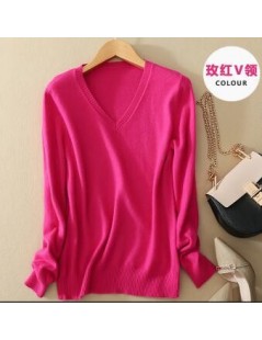 Sweater V-Neck Women Fashion Autumn Cashmere Wool Knit Sweater V-Neck Solid Slim Sexy Pullovers Coat Female Blouse Knit Swea...