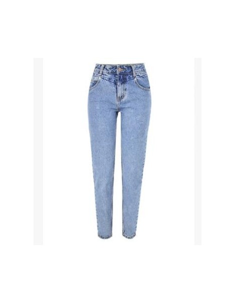 New Fashion High Waist Boyfriend Jeans Woman Casual Straight Jean For Women Denim Trousers Light Blue - Blue - 493004237750