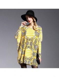 Pullovers Spring Oversize Women Sweater Long Batwing Sleeve Female Yellow Fluffy Casual Print Women Clothes Pullovers Clothin...