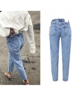 Jeans New Fashion High Waist Boyfriend Jeans Woman Casual Straight Jean For Women Denim Trousers Light Blue - Blue - 49300423...
