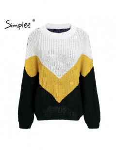Pullovers Contrast knitted sweater Women winter 2018 batwing sleeve pullover and sweaters Plus size loose casual female jumpe...