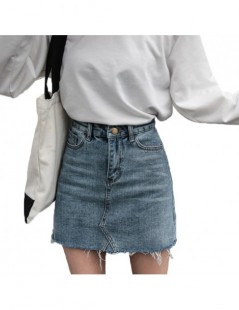 Skirts Summer Fashion High Waist Skirts Womens Pockets Button Denim Skirt Female Saias 2018 New All-matched Casual Jeans Skir...