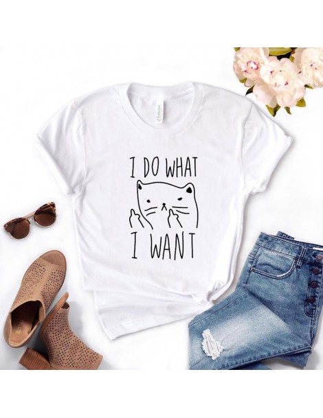 T-Shirts i do what i want cat Letters Print Women tshirt Casual Cotton Hipster Funny t shirt For Girl Top Tee Drop Ship BA-76...