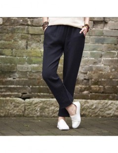 Pants & Capris Plus Size M-7XL Elegant Double Decker Cotton Women Solid Color Casual Loose Elastic Waist Pocket Pencil Pants ...