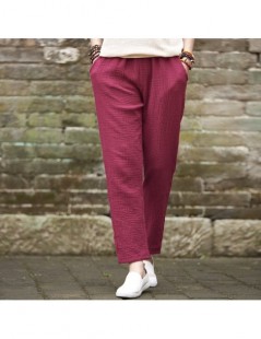 Pants & Capris Plus Size M-7XL Elegant Double Decker Cotton Women Solid Color Casual Loose Elastic Waist Pocket Pencil Pants ...