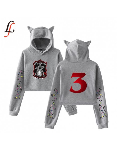 Hoodies & Sweatshirts Cat Ear Hoodies Women Men Stranger Things 3 Print Sweatshirt Kpop Tops Casual Pullover Streetwear Molet...