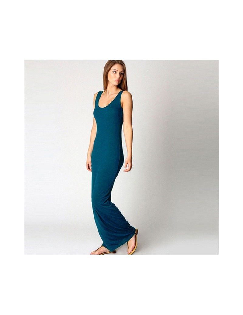 Dresses High Stretch Tank Robe Spring Summer 2019 Elegant Women Sexy Dress O-neck Sleeveless Slim Maxi Dress Thin Long Dress ...