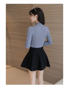 Pullovers High Elastic Knitted Sweater Women 2019 Autumn Winter Lace Patchwork Long Sleeve Women Sweaters And Pullovers Femal...