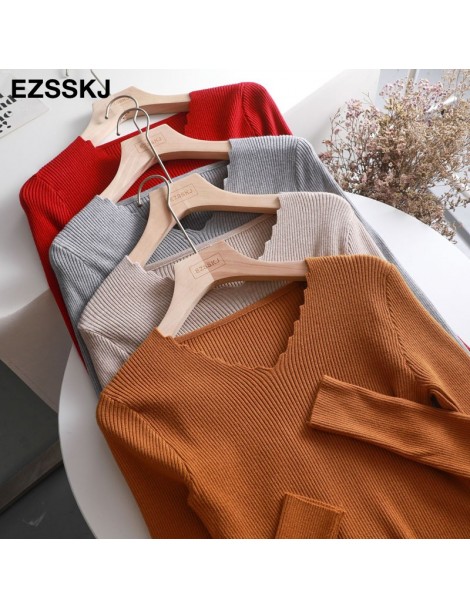 Pullovers Autumn Fashion Women Sweater Elegant Female V Neck Sweaters Women Slim Long Sleeve Knitted Pullovers Tight Sweater ...