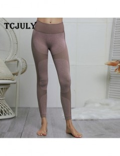 Leggings 2019 New Design Knitted High Waist Fitness Leggins Skinny Push Up Workout Pants Contrast Elastic Slim Flex Women Leg...