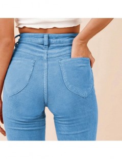 Pants & Capris 2018 Women Flare Boot Cut Velvet Pants High Waist Hip Pocket Corduroys Pants Female Winter Pink Trousers Velou...