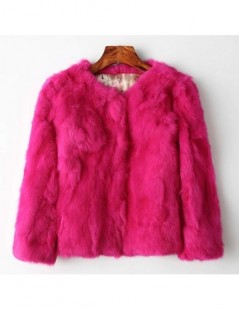 Real Fur Genuine Full Pelt Fur Jacket Women's Design Rabbit Fur Coat Natural Wholeskin Fur Coat O-Neck Fashion Slim Thin Rabb...