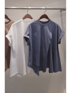 T-Shirts Short-sleeved T-shirt Female Fashion Irregular Cotton Casual Wild Ladies T Shirt Korean Style 2019 Summer new Tops -...