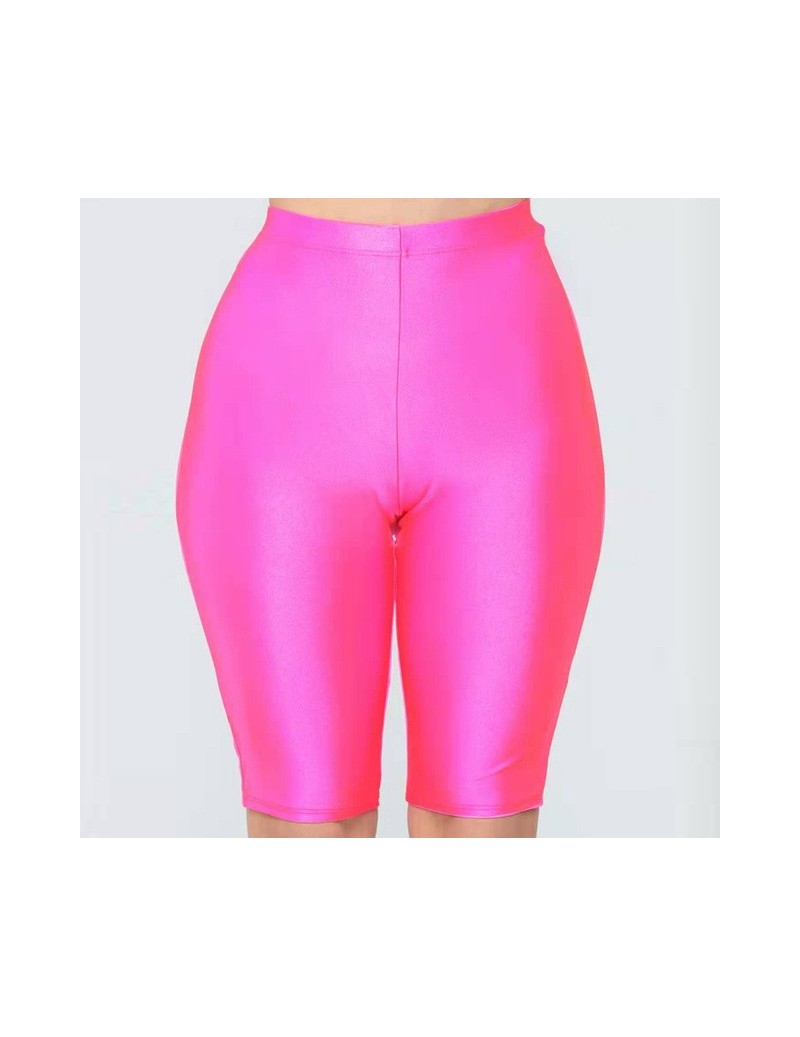Shorts NewAsia Neon Biker Shorts Women 2019 New Solid Color Spandex Elastic High Waist Shorts Pink Sexy Bodycon Summer Shorts...