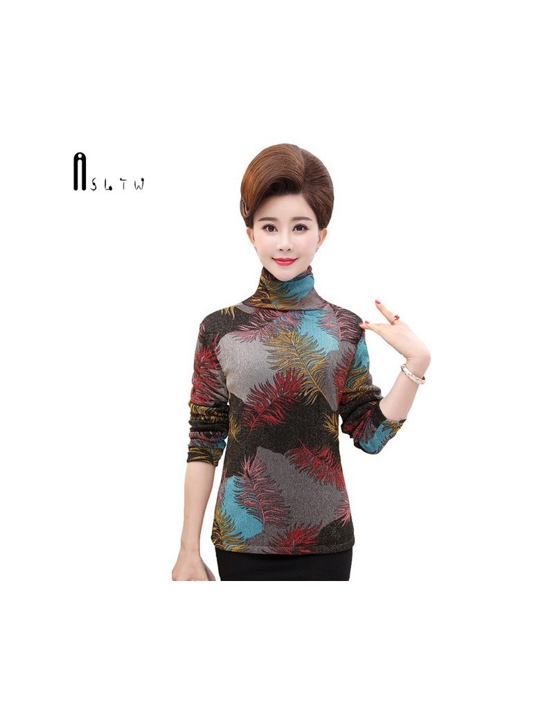 Pullovers Plus Velvet Warm Turtleneck Sweater Women New Autumn Winter Women Sweaters And Pullovers Print Female Tops - color ...