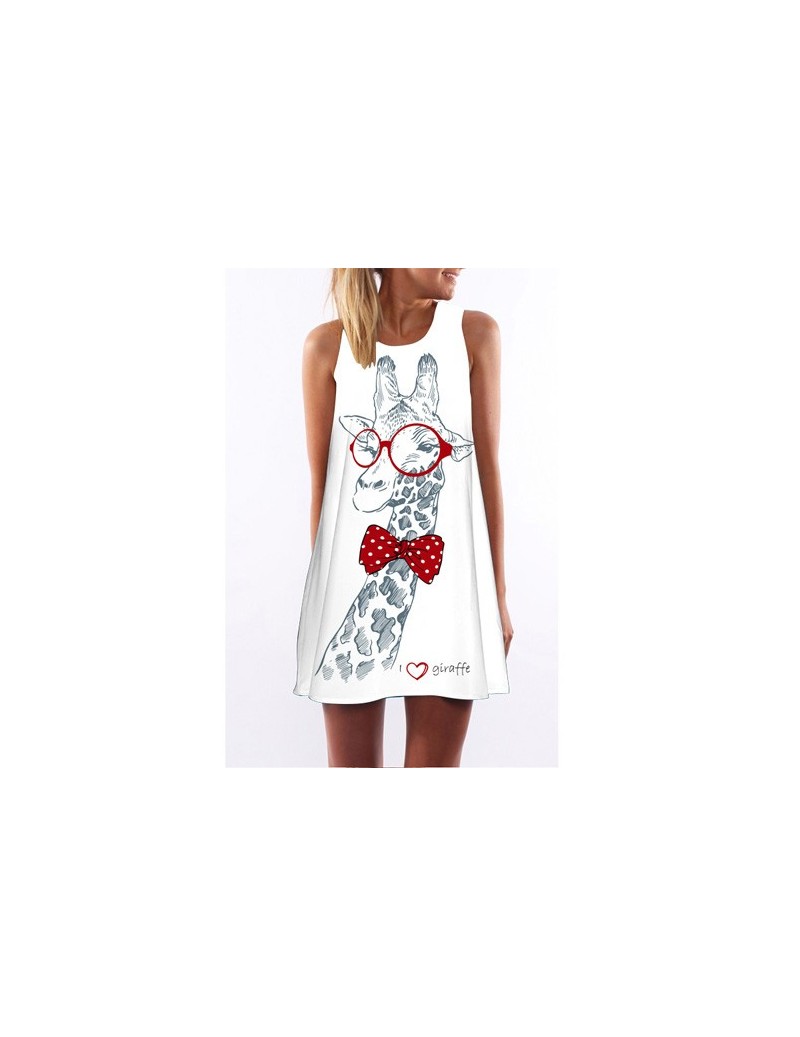 Women Dress New Style Digital Printing Short Retro Vintage Dress Sleeveless Round neck Casual Chiffon Summer Dresses - Purpl...