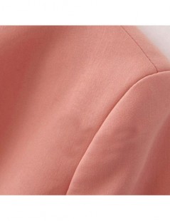 Blazers Fashion Women OL Nine Quarter Puff Sleeve Blazer Elegant Slim Suit Coat Pink women blazers and jackets 2019 V neck Sh...