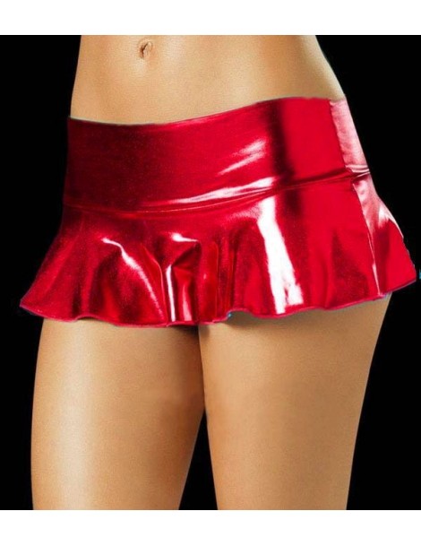 Skirts Erotic Faux Leather Wet Look Mini Skirt Sexy Micro Mini Party Dance Pole Fetish Langerie Erotic Party Skirt Womens - r...