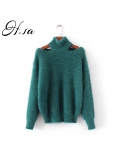Pullovers 2018 Autumn Winter Fashion Sweaters Korean Fashion Sexy Pullovers Mohair Jumpers Halter Loose Tops 2018 Sexy Fur Sw...