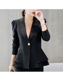 Blazers Slim Blazer For 2019 Fashion Lady Suit Coat Black Business Blazer Long Sleeve Jacket Outwear Office Clothes Female Si...