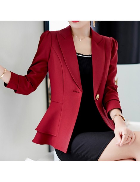 Blazers Slim Blazer For 2019 Fashion Lady Suit Coat Black Business Blazer Long Sleeve Jacket Outwear Office Clothes Female Si...