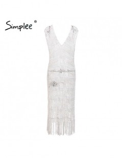 Dresses Sexy summer swimsuit women cover-ups See through tassel beach dress Hollow out party club white ladies vestidos 2019 ...