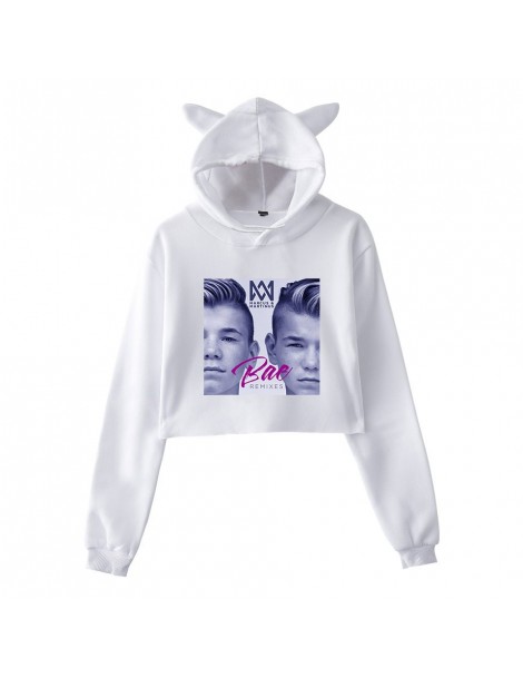Hoodies & Sweatshirts Marcus & Martinus Cat Ear Hoodies Sweatshirt Cute Kpop Harajuku Hip Hop Geometric Pattern Casual Women ...