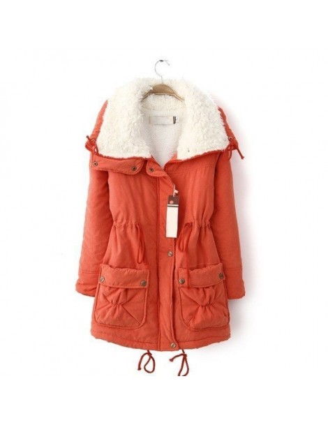 Parkas New 2016 Winter Coat Women Slim Plus Size Outwear Medium-Long Wadded Jacket Thick Hooded Cotton Wadded Warm Cotton Par...