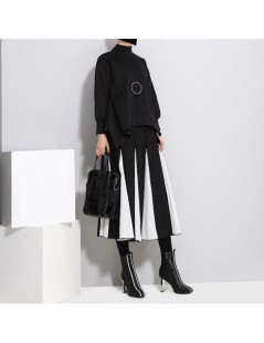 Skirts 2019 Korean Style Women Autumn Winter Pleated Skirt Black Gray Elastic Waist Empire Female Elegant A-line Casual Long ...