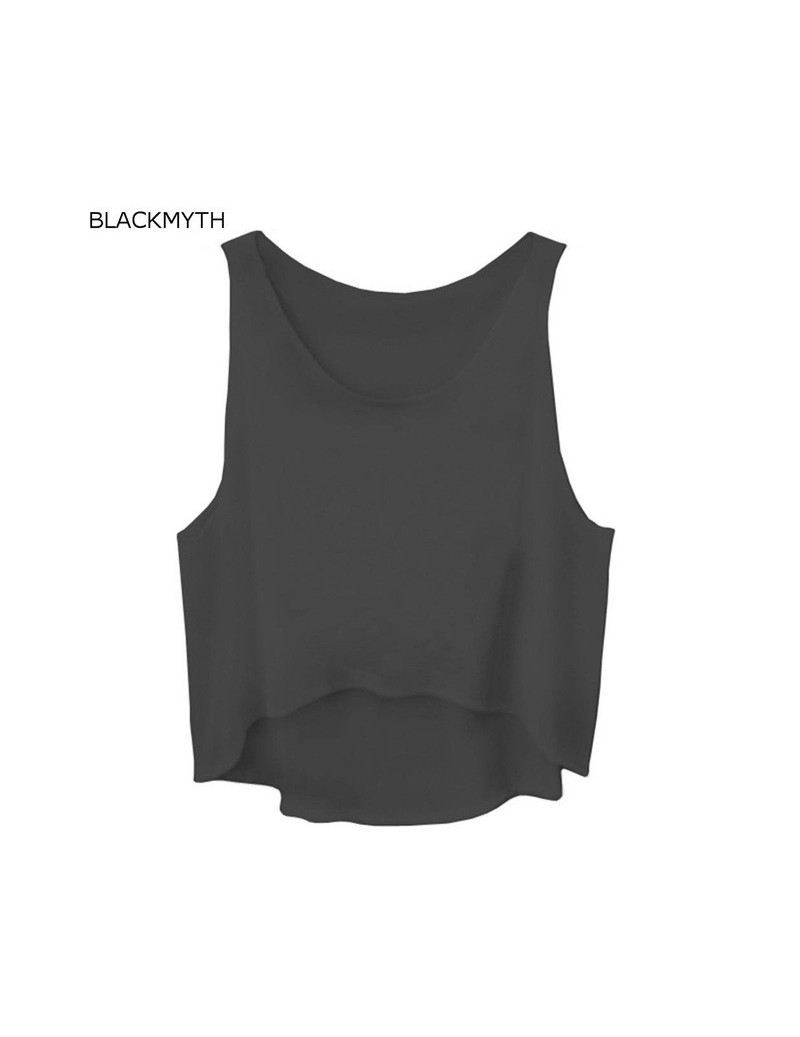 Tank Tops Fashion Women's Sleeveless Casual Black Shirts Crop Tank Tops - Black - 403919578661-1 $23.00