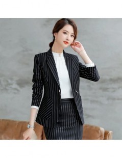Blazers Trendy autumn For women stripe Blazers Work jackets OL temperament slim Single button Business women's professional b...
