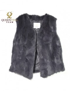 Real Fur Genuine Rabbit Fur Vest Women Spring Real Fur Short Jacket Sleeveless Girls Fur Vest Warm Natural Rabbit Fur Slim Th...