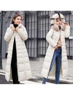 Parkas M-3XL Autumn Winter Women Casual Cotton Down Jacket Hoodie Long Parkas Fur Collar Clothes Warm Female Winter Coat 017-...