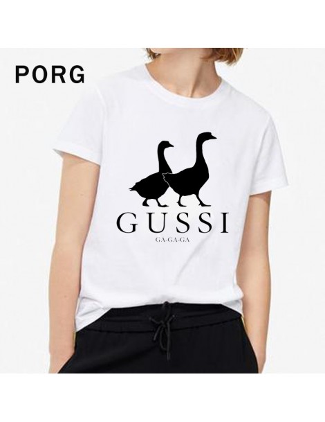 T-Shirts Cute Two Goose Ga Ga Ga Gussi TShirt Women Harajuku Kawaii T Shirt Gothic Tops Aesthetic Streetwear Camisetas Verano...