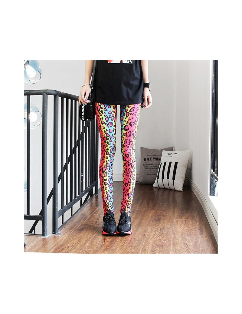 Fashion Leggings Sexy Casual Highly Elastic and Colorful Leg Warmer Fit Print Sporting Workout Athletic Leggins Pants Trouse...