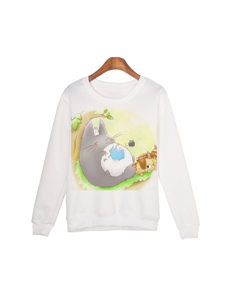Hoodies & Sweatshirts Casual 3D Sweatshirt Women Winter Clothing Cartoon Totoro Print Moleton Feminino Hoodies O-neck Pullove...