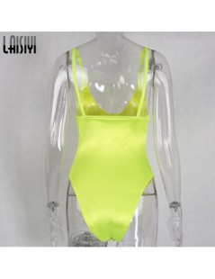 Bodysuits Casual Women Bodysuits Solid Sleeveless Straps Camis Rompers 2019 Summer Low V Neck One Piece Satin Bodysuits ASJU2...