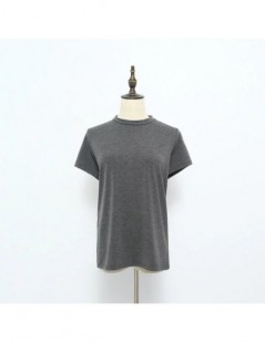 T-Shirts Women Sexy Open Back T-shirt Short Sleeve Tee with Open Back Short Sleeve Tops - grey - 493920266578-3 $15.51