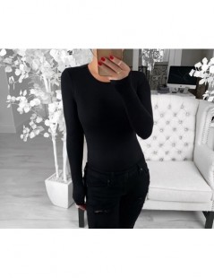Bodysuits Casual 2019 Autumn Winter Street Bodyauits Women O-Neck Basic Long Sleeve Tops Skinny Bodysuits Rompers Knit Overal...