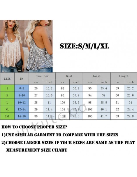 Tank Tops New Fashion Sexy Women Sequin Tops Shirt Female Sleeveless Round Neck Tops Summer Women Street Wear Party Clothes -...