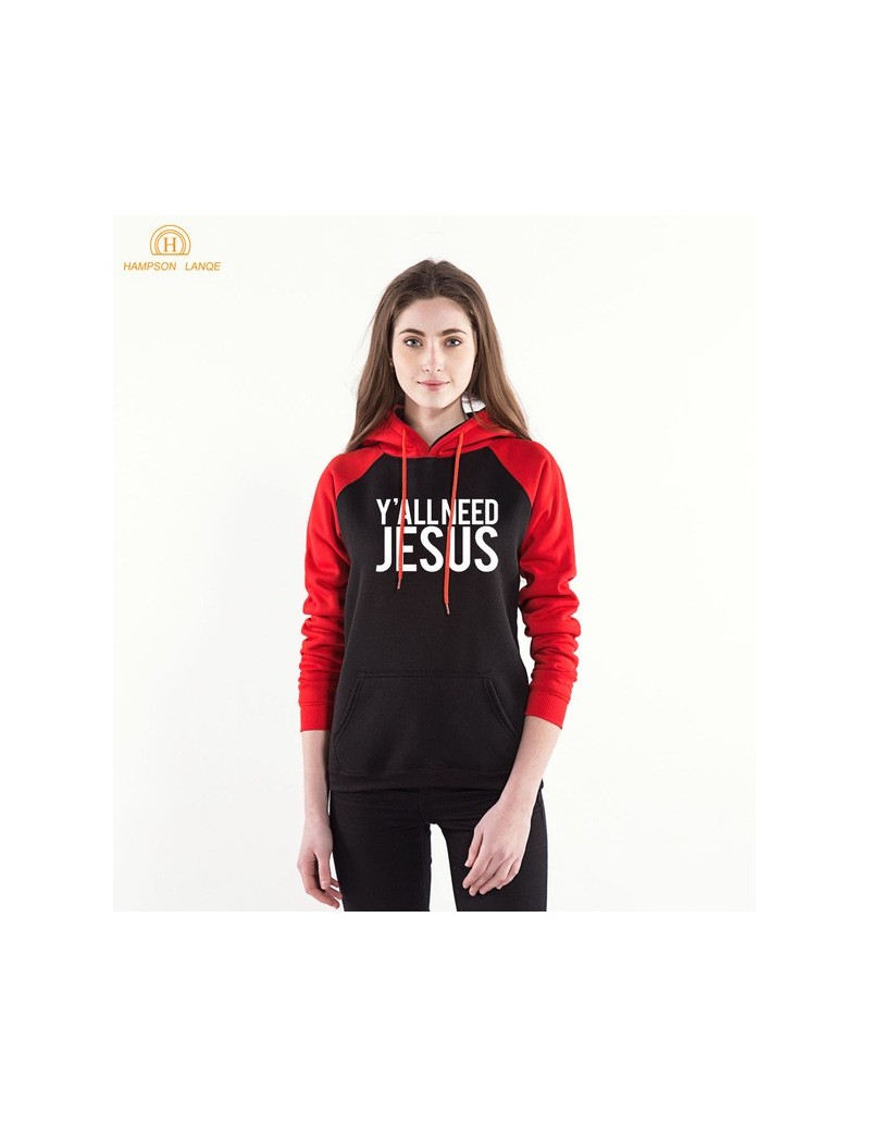 Super Jesus Christian Print Women Sweatshirts 2019 Spring Autumn Warm Fleece Raglan Hoodie Harajuku Pullovers - Red - 4Y3967...